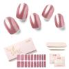 NAILOG Semi Cured Gel Nail Strips, 20 Pcs Pink Long Lasting Stickers Extra Long Nail Wraps with Glossy Gel Finishing for Spring Summer, Cover Girl view 1