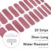 NAILOG Semi Cured Gel Nail Strips, 20 Pcs Pink Long Lasting Stickers Extra Long Nail Wraps with Glossy Gel Finishing for Spring Summer, Cover Girl view 4