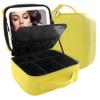 MOMIRA Travel Makeup Bag Cosmetic Bag Makeup Organizer Bag with Lighted Mirror, Adjustable Brightness in 3 Color Scenarios, Waterproof Makeup Train Case, Gift for Women - Yellow view 1