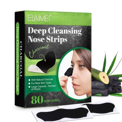 Nose Strips,80Pcs Blackhead Remover Strips,Blackhead Pore Strips, Charcoal Deep Cleaning Nose Strips,Suitable for All Skin Tape, Men & Women