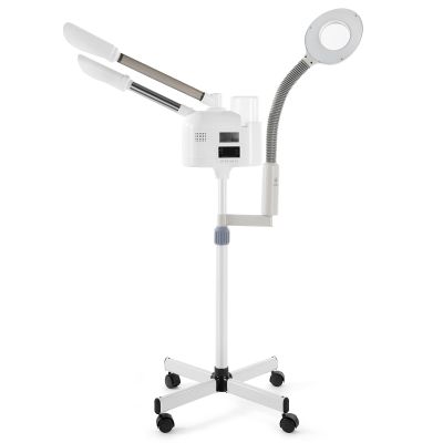 Professional Facial Steamer 3 in 1 Steamer for Face with Hot & Cold Nozzle 5X LED Magnifying Lamp Facial Steamer for Esthetician Beauty Face Equipment Use at Home or Salon