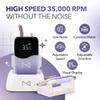 M Mase- Professional Nail Drill Machine - Coreless 2-in-1 Nail File - Electric, Cordless, 35000 RPM, HD Display - Electric Nail Drill for Professional & Home Use (Violet) view 2