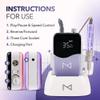 M Mase- Professional Nail Drill Machine - Coreless 2-in-1 Nail File - Electric, Cordless, 35000 RPM, HD Display - Electric Nail Drill for Professional & Home Use (Violet) view 3