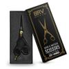 LEFT HANDED Razor Sharp Mustache & Beard Scissors - 5.5" - 100% High Carbon Stainless Steel - Facial Hair Trimming Shears (LEFT HANDED - Black) view 2