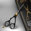 LEFT HANDED Razor Sharp Mustache & Beard Scissors - 5.5" - 100% High Carbon Stainless Steel - Facial Hair Trimming Shears (LEFT HANDED - Black) view 3