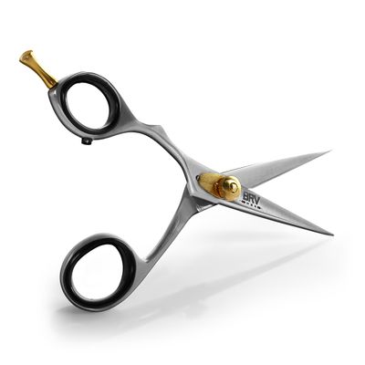 LEFT HANDED Razor Sharp Mustache & Beard Scissors - 5.5" - 100% High Carbon Stainless Steel - Facial Hair Trimming Shears (LEFT HANDED - Silver)