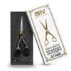 LEFT HANDED Razor Sharp Mustache & Beard Scissors - 5.5" - 100% High Carbon Stainless Steel - Facial Hair Trimming Shears (LEFT HANDED - Silver) view 2