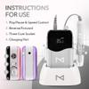 M Mase- Professional Nail Drill Machine - Coreless 2-in-1 Nail File - Electric, Cordless, 35000 RPM, HD Display - Electric Nail Drill for Professional & Home Use (White) view 3