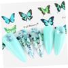 Mikinona 10pcs Butterfly Transfer Decal Holographic Nail Butterfly Stickers for Crafting Nail Art Accessories Flower Applique Nail Art Decoration The Flowers Transfer Stickers 3D view 2