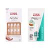 KISS Salon Acrylic French Manicure Kit & PowerFlex Maximum Speed Nail Glue Combination Pack, 28 Square Shaped, Medium Length Fake Nails & Ultra-Hold Super Strength Nail Glue 3g (0.10 oz.) view 1