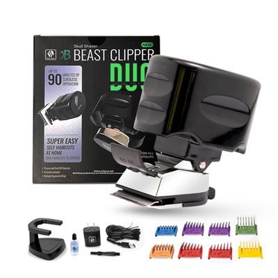 Skull Shaver Beast Clipper Duo - Home Haircut & Grooming Kit - Durable Steel Blades - Cordless Operation - Adjustable Combs - Designed for Men & Women