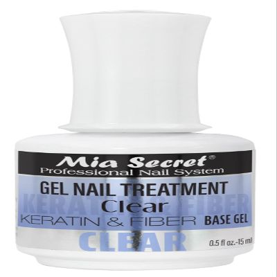 Mia Secret Gel Nail Treatment CLEAR KERATIN Base & Top Gel 15ml - Nail Repair and Strengthening for Nails (Clear)