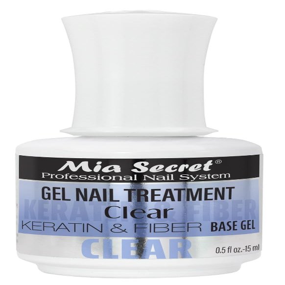 Mia Secret Gel Nail Treatment CLEAR KERATIN Base & Top Gel 15ml - Nail Repair and Strengthening for Nails (Clear)