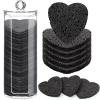 Sieral 120 Pcs Compressed Facial Sponges with Container Disposable Face Sponge Pads for Washing Face Cleansing Exfoliating Esthetician Makeup Removal(Heart,Black) view 1