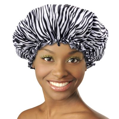DONNA ARGAN Patterned Sleep Cap Hair Sleep Shower Cap Bonnet satin Bonnet for Sleeping Hat XL Zebra