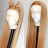 13x4 Honey Blonde Lace Front Wigs Human Hair 150% Density Straight #27 Blonde Lace Front Wig Human Hair Pre Plucked With Baby Hair Strawberry Blonde Lace Frontal Wig Human Hair For Women 24 Inch view 2