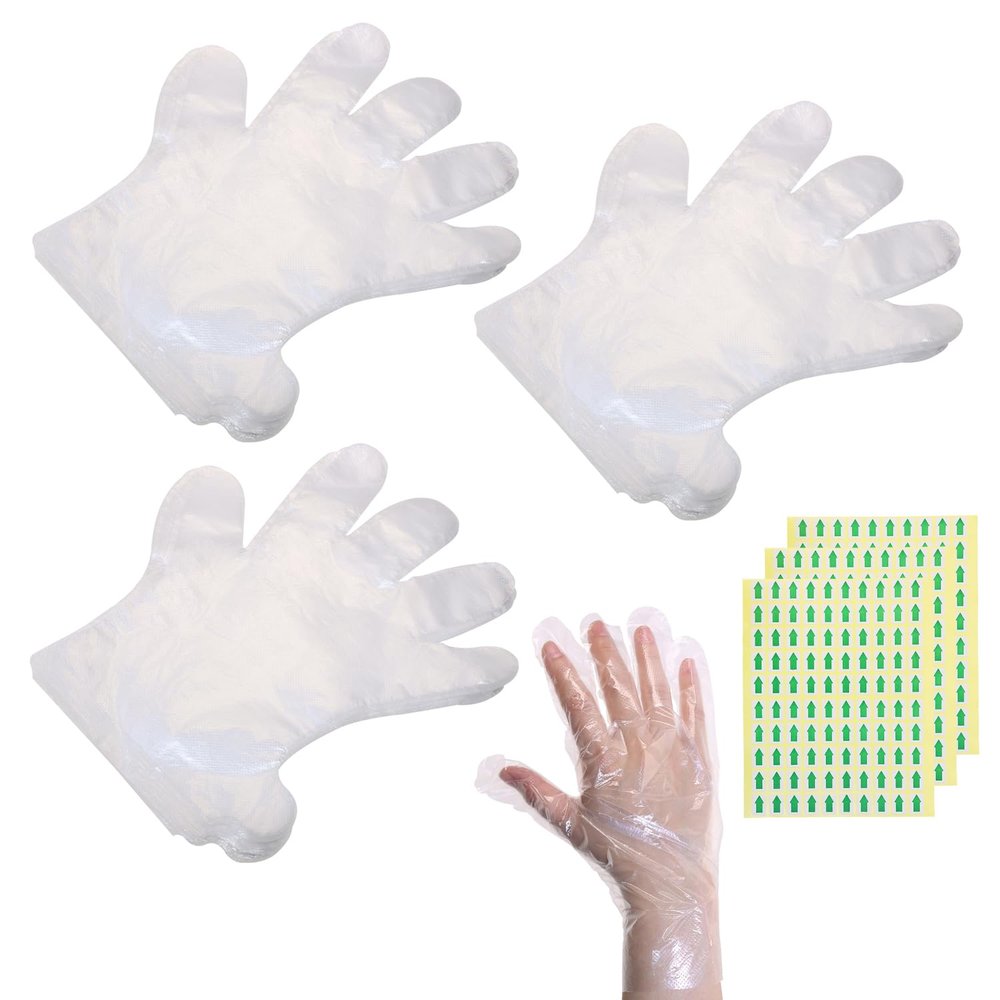 ONLYKXY 300pcs Clear Plastic Hand Gloves for Moisturizing Hand Cover Paraffin Wax Bath Liners for Hand Care Bags