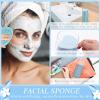 Sieral 120 Pcs Compressed Facial Sponges with Container Disposable Face Sponge Pads for Washing Face Cleansing Exfoliating Esthetician Makeup Removal(Heart,Light Blue) view 3