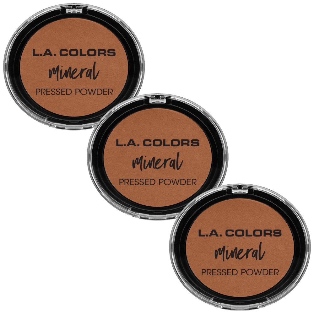 L.A. COLORS Mineral Pressed Powder, Mocha CMP383 (Pack of 3)