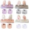 12PCS Spa Headband and Wrist Towels for Face Washing Set Hair Band Soft Microfiber Makeup Headband for Women Girls Elastic Rabbit Ears Headbands with Highly Absorbent Wristbands for Washing Face view 1