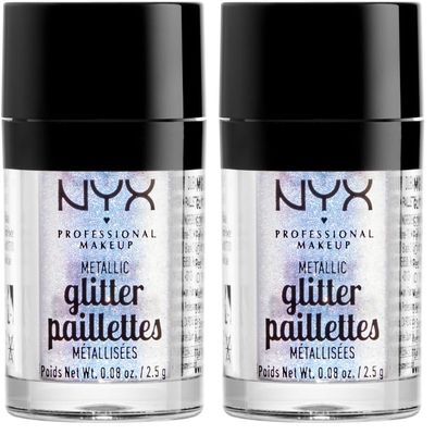 NYX PROFESSIONAL MAKEUP Face and Body Glitter, Metallic Glitter, Lumi-Lite (Pack of 2)