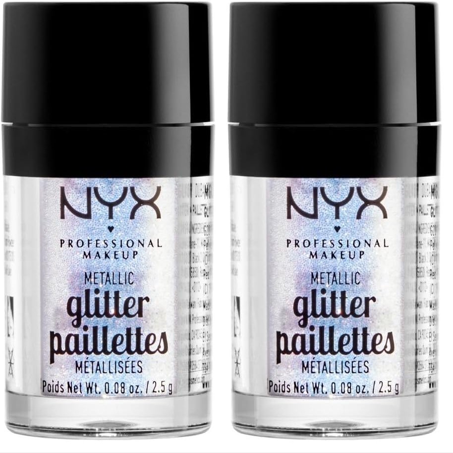 NYX PROFESSIONAL MAKEUP Face and Body Glitter, Metallic Glitter, Lumi-Lite (Pack of 2)