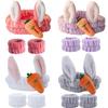 12PCS Spa Headband and Wrist Towels for Face Washing Set Rabbit Hair Band Soft Microfiber Makeup Headband for Women Girls Elastic Rabbit Ears Headbands with Highly Absorbent Wristband for Washing Face view 1