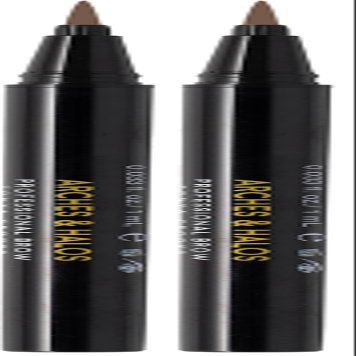 Arches & Halos Microfiber Tinted Brow Mousse - Shape and Define - Get Full, Fluffy, Natural Looking Brows - Vegan and Cruelty Free Makeup - Mocha Blonde - 0.106 oz (Pack of 2)