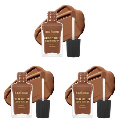 Black Radiance Color Perfect Liquid Full Coverage Foundation Makeup, Brownie, 1 Ounce (Pack of 3)
