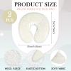 Mixweer 2 Pcs Massage Face Cradle Cover Fleece Massage Table Headrest Cover 14.6'' x 13'' Beauty Bed Headrest Pillow Pad, Exclude Pillow Insert(White) view 2