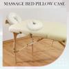 Mixweer 2 Pcs Massage Face Cradle Cover Fleece Massage Table Headrest Cover 14.6'' x 13'' Beauty Bed Headrest Pillow Pad, Exclude Pillow Insert(White) view 4