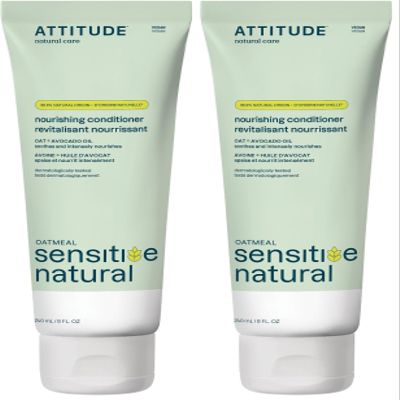 ATTITUDE Hair Conditioner, 8 Fl Oz, Pack of 2, Plant and Mineral-Based | Avocado Oil | For Sensitive Skin | Nourishing | Vegan