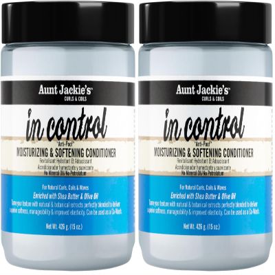 Aunt Jackie's in control 15oz - "Anti-Poof" Moisturizing & Softening Conditioner (Pack of 2)