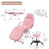 LOUVIXA Tattoo Chair, Adjustable Facial Chair 73 Inch Salon Bed with Hydraulic Stool for Professional Massage Beauty Spa (Pink) view 2