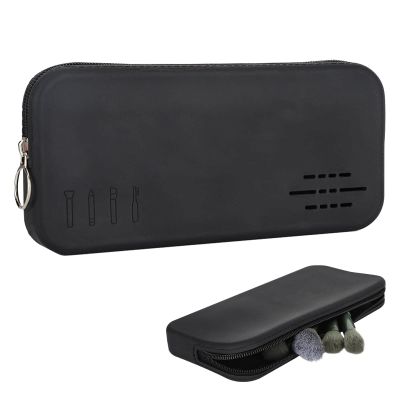 Gmdrounz Makeup Brush Travel Case Bag Zippered Pouch - Silicone Portable Makeup Brush Organizer Bag Case Cosmetic Bag for Storing Brushes and Makeup Tools to Protect Makeup Brushes