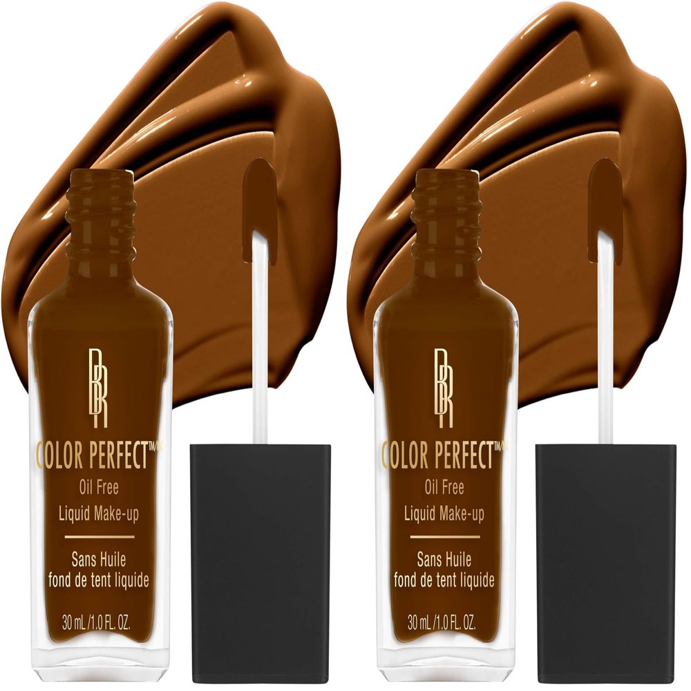 Black Radiance Color Perfect Liquid Full Coverage Foundation Makeup, Double Fudge, 1 Fl Oz (Pack of 2)