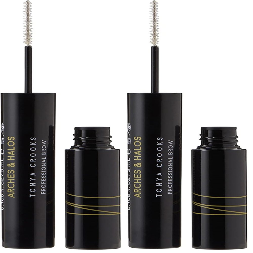 Arches & Halos Water Resistant Firm Hold Brow Gel - Brow Setting Gel - Long-lasting Hold - Vegan and Cruelty Free Makeup - Clear - 0.176 fl oz (Pack of 2)