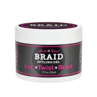 Nicole & Alyssa - Braiding Gel 7.9oz  No Flakes or Buildup, Perfect for Braids, Locs & Twists, Extra Hold, Frizz Control, Moisturizing Care