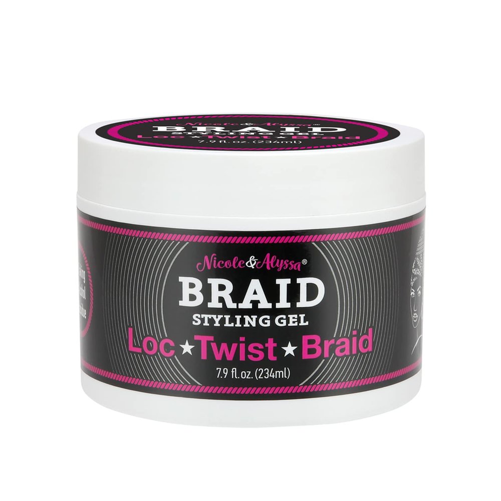 Nicole & Alyssa - Braiding Gel 7.9oz  No Flakes or Buildup, Perfect for Braids, Locs & Twists, Extra Hold, Frizz Control, Moisturizing Care