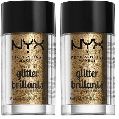 NYX PROFESSIONAL MAKEUP Face & Body Glitter, Bronze (Pack of 2)