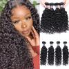 16 18 20 22 Inch Water Wave Hair Bundles Unprocessed Brazilian Virgin Hair 4 Bundles Wet and Wavy Ocean Wave Human Hair Bundles 1B Color view 1