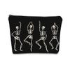 BARPERY Halloween Bag,Halloween Purse Gifts, Humorous Human Skeletons Skull Gothic Makeup Bag,Funny Halloween Skeleton Cosmetic Bag Gift for Skull Lovers Teen Girls Women Man view 1