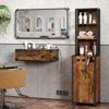 RESHABLE Industrial Style Hair Salon Station, Beauty Equipment Station for Hair Stylists, Spas & Barbers, Storage Cabinet with 3 Hair Dryer Holes and Lockable Drawers, Rustic Brown view 3