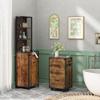 RESHABLE Industrial Style Hair Salon Station, Beauty Equipment Station for Hair Stylists, Spas & Barbers, Storage Cabinet with 3 Hair Dryer Holes and Lockable Drawers, Rustic Brown view 4