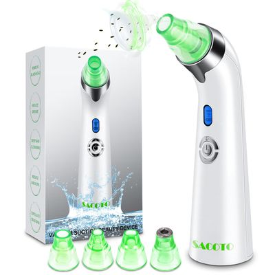 Blackhead Remover Pore Vacuum, Face Suction Pore Cleanser, 5 Suction Power Electric Blackhead Extractor Tool, 4 Probes, Blackhead Suction Remover for Women & Men