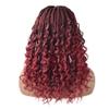 Box Braided wigs Swiss Lace Front Wigs for Black Women Quality Synthetic Fiber Hand-Braided with Baby Hair Natural Hairline Micro Twist Cornrow Wigs (#T1B/BUG Black Mix Red) view 2