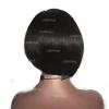 10inch Italian Yaki Short Bob Lace front Human Hair Wigs Pixie Cut Pre Plucked Yaki Straight 180% Density Short Bob Wig remy Brazilian Hair Wigs view 3