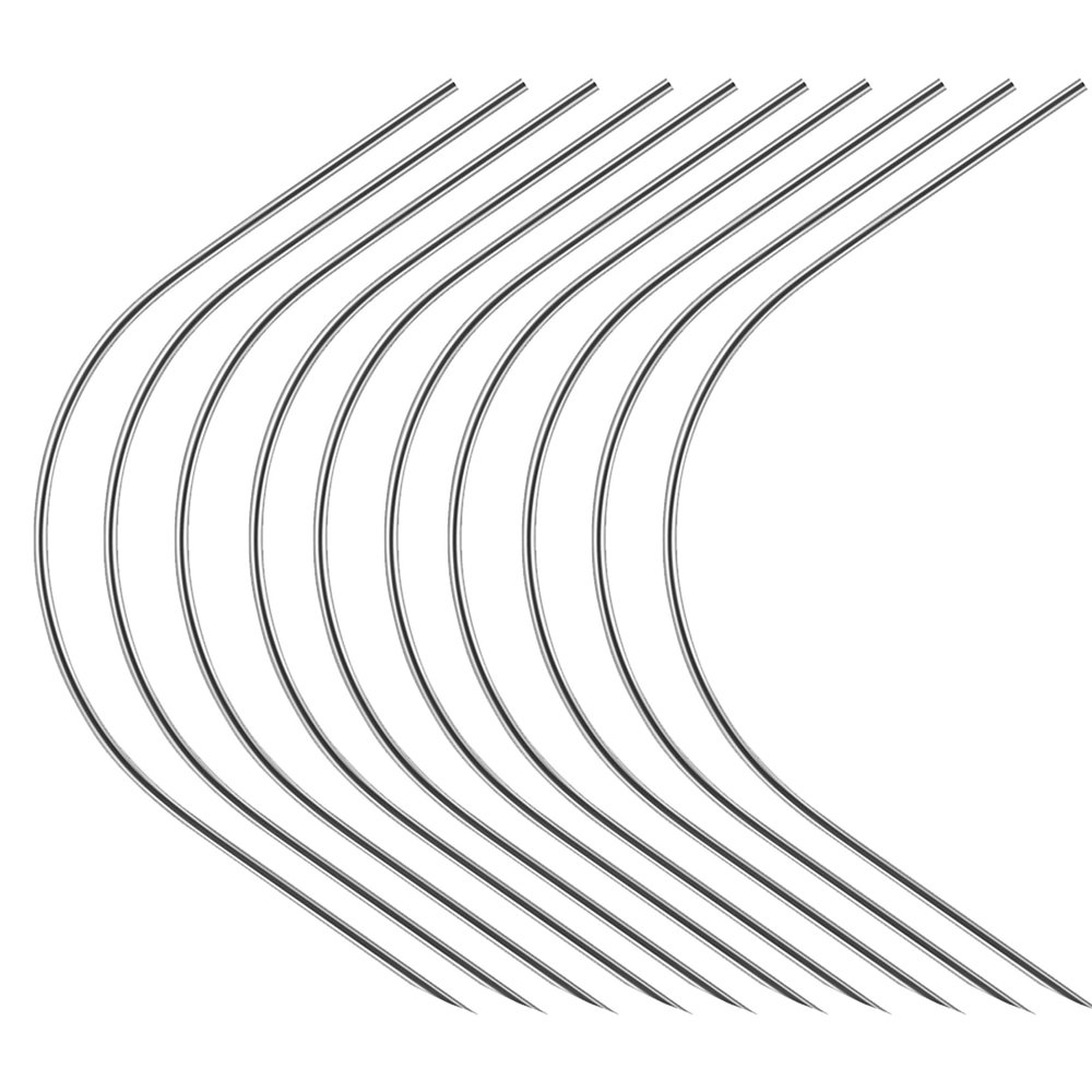 10PCS Precision Curved Body Piercing Needles Sterilized Surgical Stainless Steel Body Piercing Needles 20G/18G/16G/14G Choosable (10PCS 20G/0.8mm)