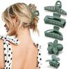 Ahoney 5 Pack Large Claw Hair Clips: Thick Hair Butterfly Flower Banana Clamps, Strong Hold Non-Slip Hair Accessories for Women (Green) view 2