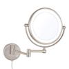 Wall Mounted LED Lighted Makeup Mirror, 8 inch Nickel Double Sided Brass Vanity Extendable Bathroom Mirror with Magnification, with Switch and Plug (Color : 3X) view 1